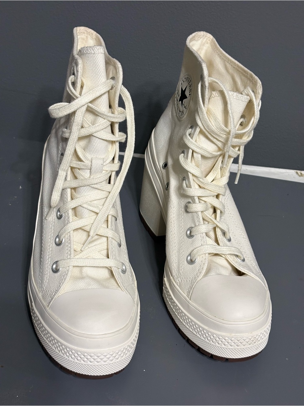 Converse Chuck 70 Deluxe Heeled Platform Sneaker Boots Egret White M8 W10 UK8